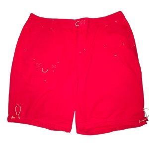 Allison Brittney Woman plus Size Shorts Size 22 W Red  Zipper Front Cargo Modest